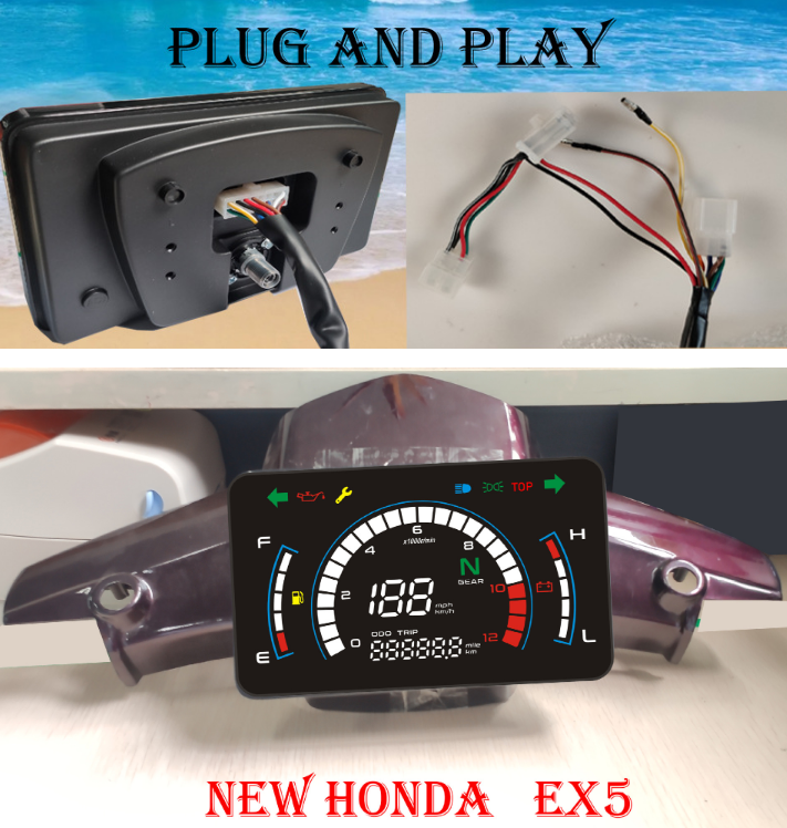 Digital instruments Southeast Asia South America for HONDA DREAM EX5 electronic large flat plate chronograph