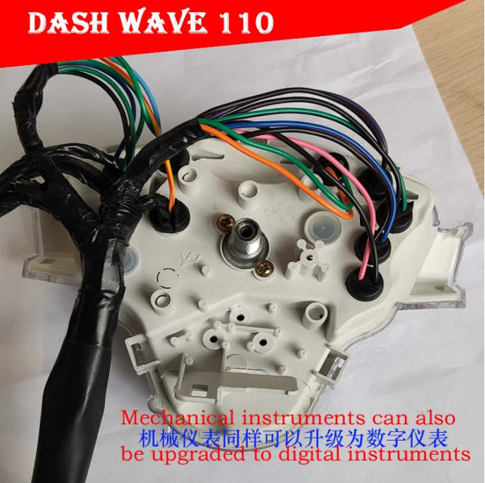 DASH WAVE110 Maxi Scooter Digital Dashboard - 12V LCD Meter Assembly for Malaysia & Myanmar Custom Upgrades