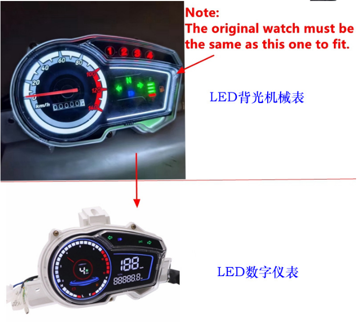 DL125 Eagle V Scooter LED Dashboard - Backlit Digital Gauge Kit for Malaysia & Philippines | Euro-Style LCD Display