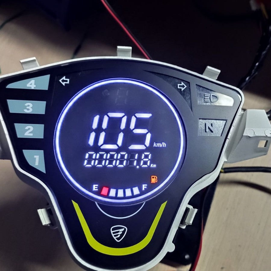 DASH WAVE110 Maxi Scooter Digital Dashboard - 12V LCD Meter Assembly for Malaysia & Myanmar Custom Upgrades