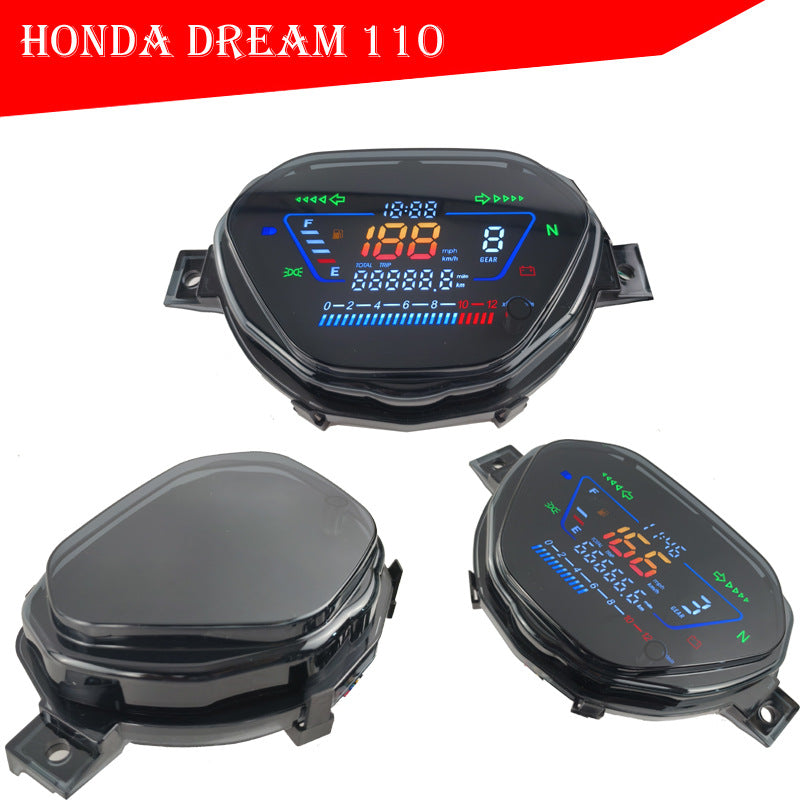 Universal DREAM110 Scooter Digital Dashboard - 12V LCD Odometer Assembly for Thailand, Malaysia, Vietnam & South America