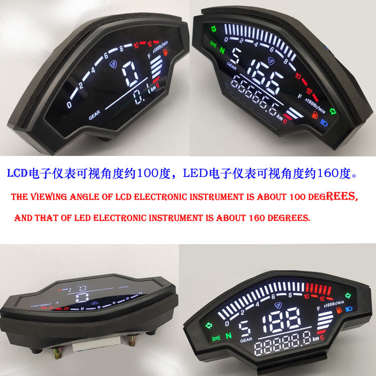 AKT Vort-x 200 & Italika Scooter Digital Speedometer - 12V OEM Dashboard Assembly for Mexico Export | Plug & Play Install