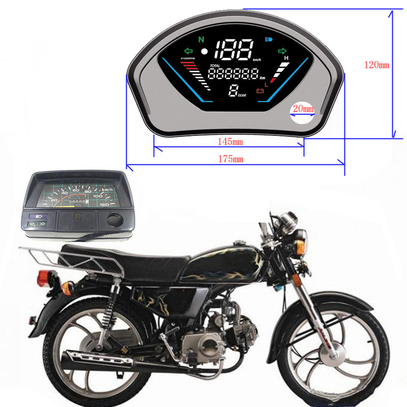 Honda CD70 & Jialing JL70 Motorcycle Gauge Set - OEM Digital Dashboard Assembly for Costa Rica Export