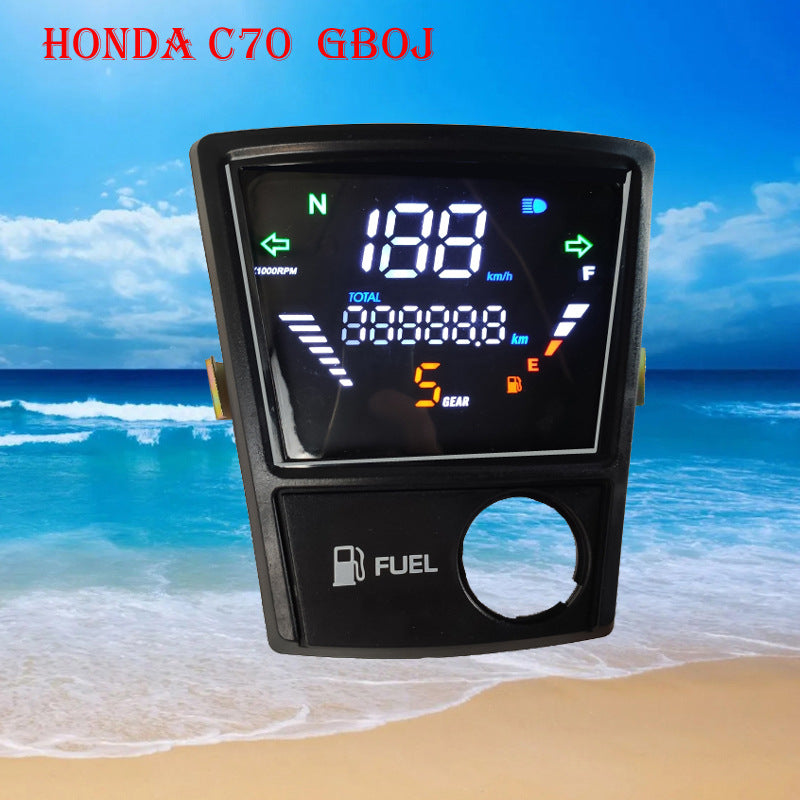Honda C70(GB0J) LCD Speedometer Assembly - Cross-Compatible with Jialing JH70 Scooters | Digital Odometer Gauge