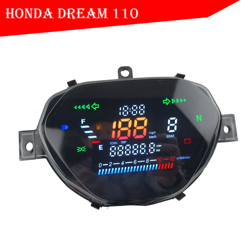 Universal DREAM110 Scooter Digital Dashboard - 12V LCD Odometer Assembly for Thailand, Malaysia, Vietnam & South America