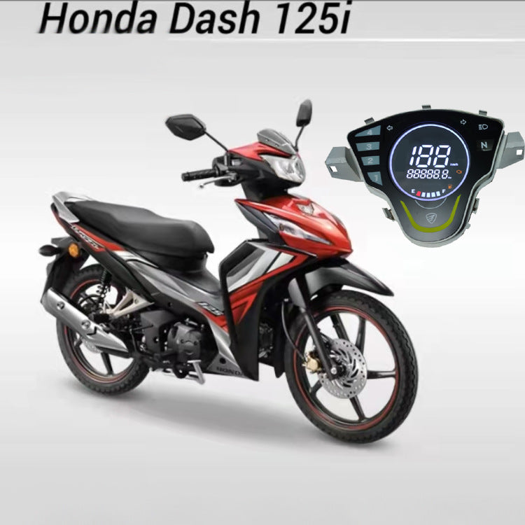 DASH WAVE110 Maxi Scooter Digital Dashboard - 12V LCD Meter Assembly for Malaysia & Myanmar Custom Upgrades