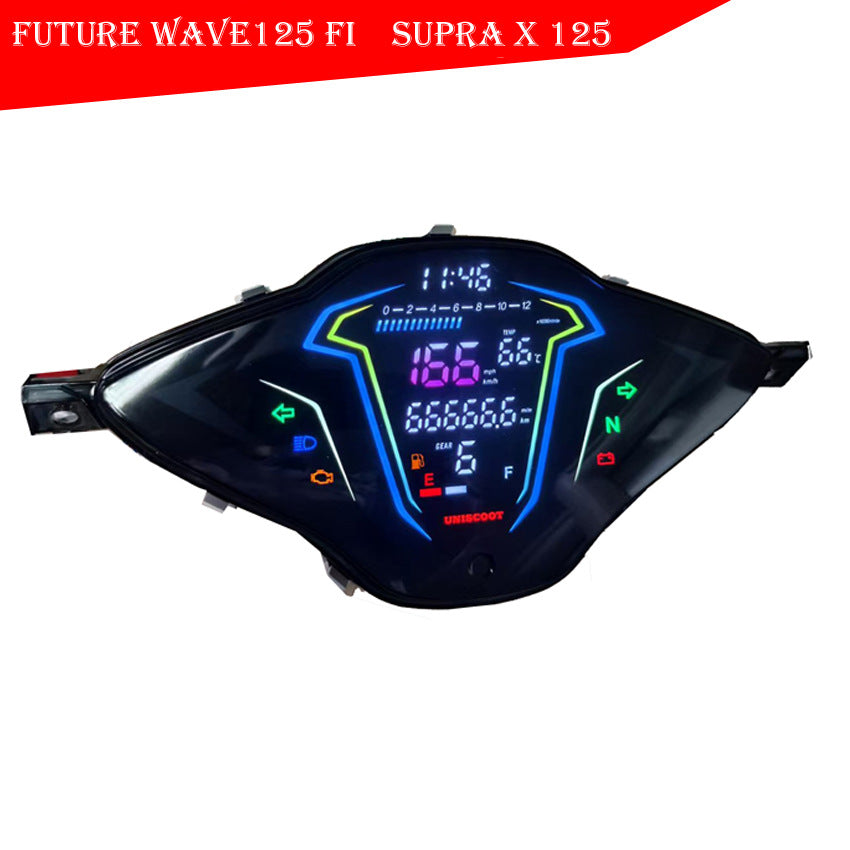 Honda Future & WAVE125 FI Custom Dashboard - Supra X 125 Digital Speedometer Kit | Plug & Play Scooter Meter Upgrade
