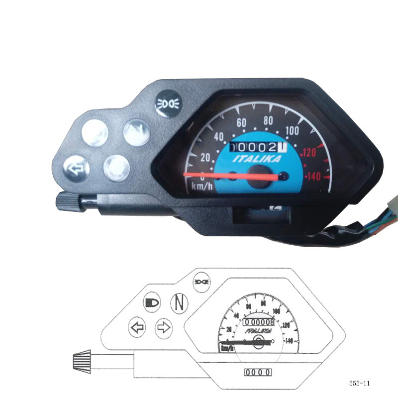 Kurazai Spartah 200 Tornado LED Backlit Gauge Cluster - Glow Instrument for Mexico