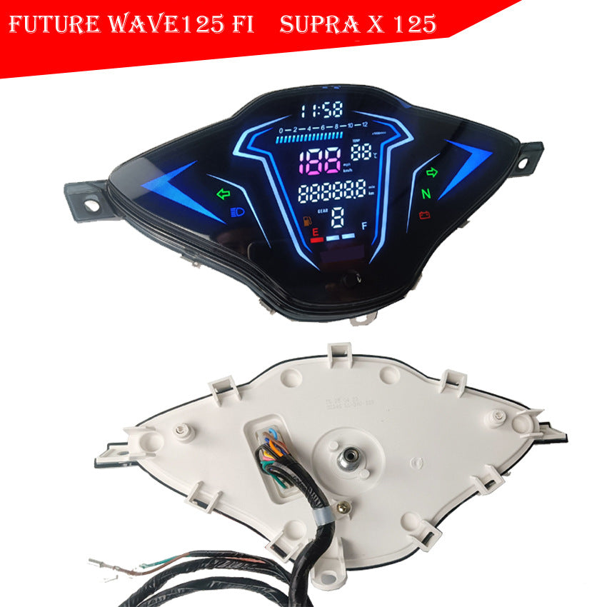 Honda Future & WAVE125 FI Custom Dashboard - Supra X 125 Digital Speedometer Kit | Plug & Play Scooter Meter Upgrade