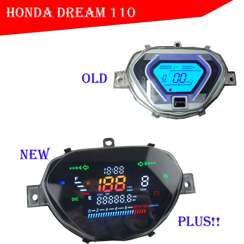 Universal DREAM110 Scooter Digital Dashboard - 12V LCD Odometer Assembly for Thailand, Malaysia, Vietnam & South America