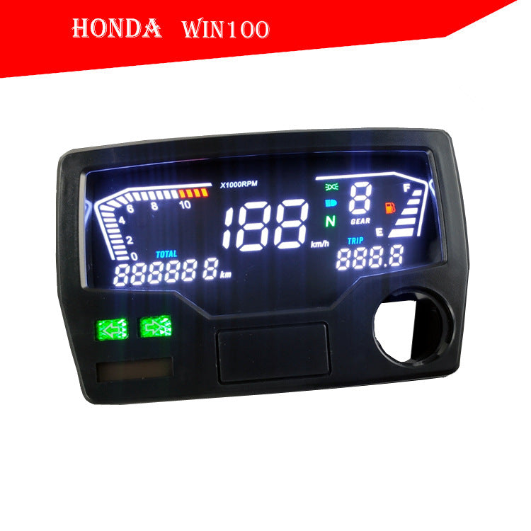 Honda WIN100 LED Digital Dashboard - OEM Speedometer & RPM Gauge Cluster Fits CD70 Motorcycles