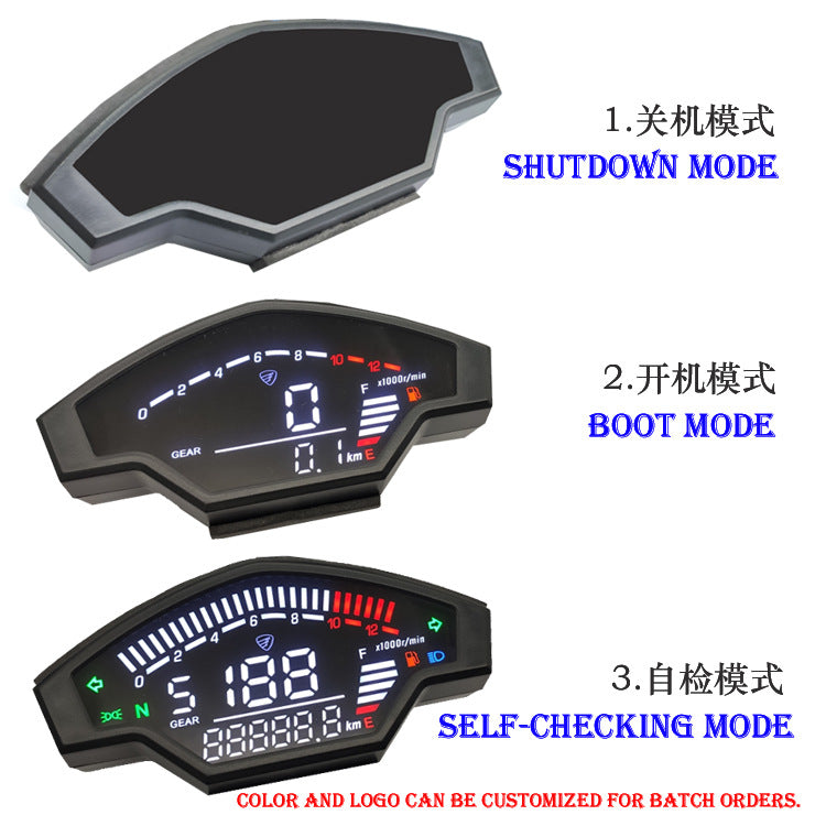 AKT Vort-x 200 & Italika Scooter Digital Speedometer - 12V OEM Dashboard Assembly for Mexico Export | Plug & Play Install