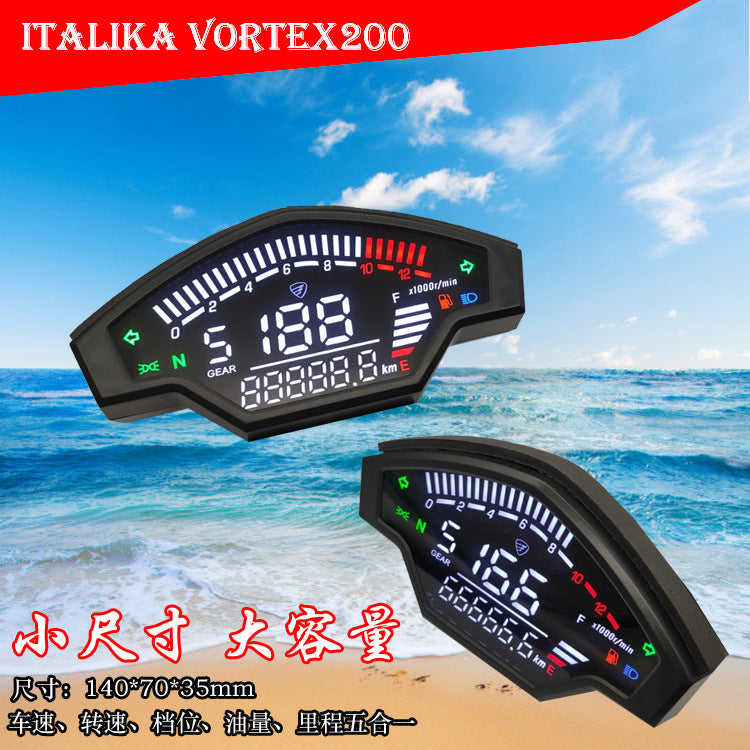 AKT Vort-x 200 & Italika Scooter Digital Speedometer - 12V OEM Dashboard Assembly for Mexico Export | Plug & Play Install
