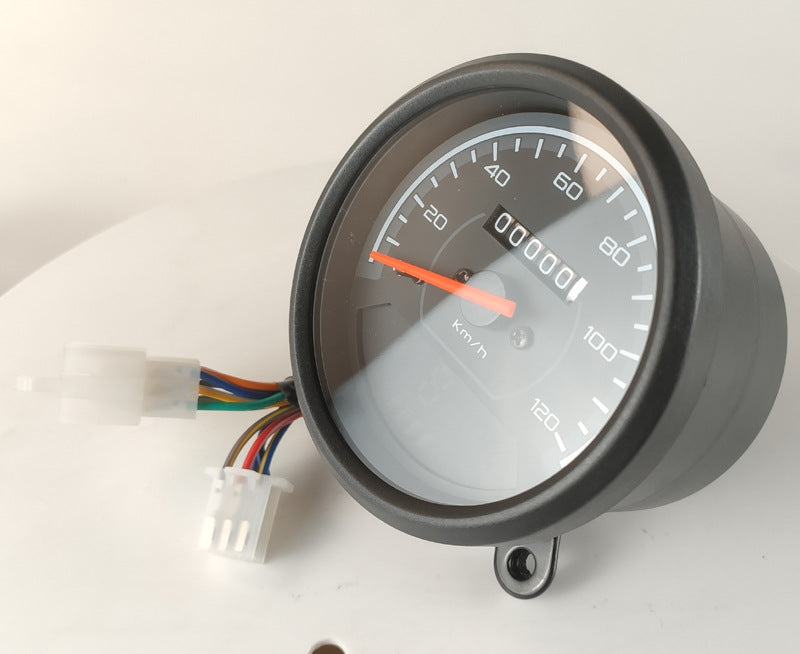 Classic Round Gauge w/ LED Backlit - Gear & Fuel Display for South American Retro Bikes | Dropship
