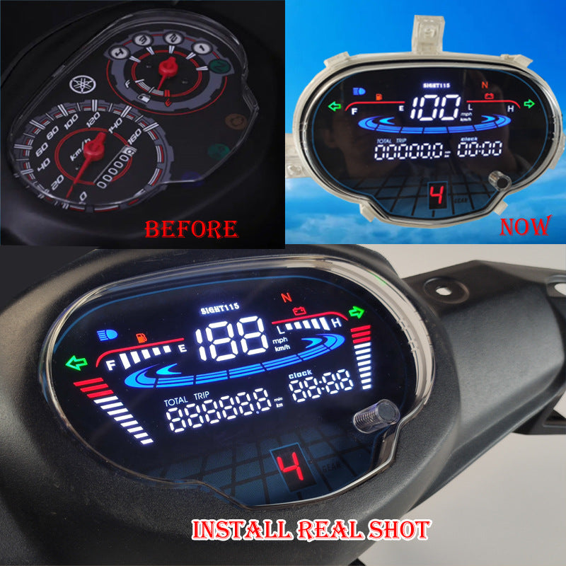 Yamaha Crypton SIGHT115 & Euro Rapido 110 Scooter Dashboard - OEM Digital Gauge Cluster | Latin America Parts