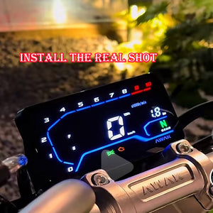 AK125 Motorcycle Digital Gauge Cluster - Flat Panel Auto-Dimming Replacement Odometer & Trip Meter